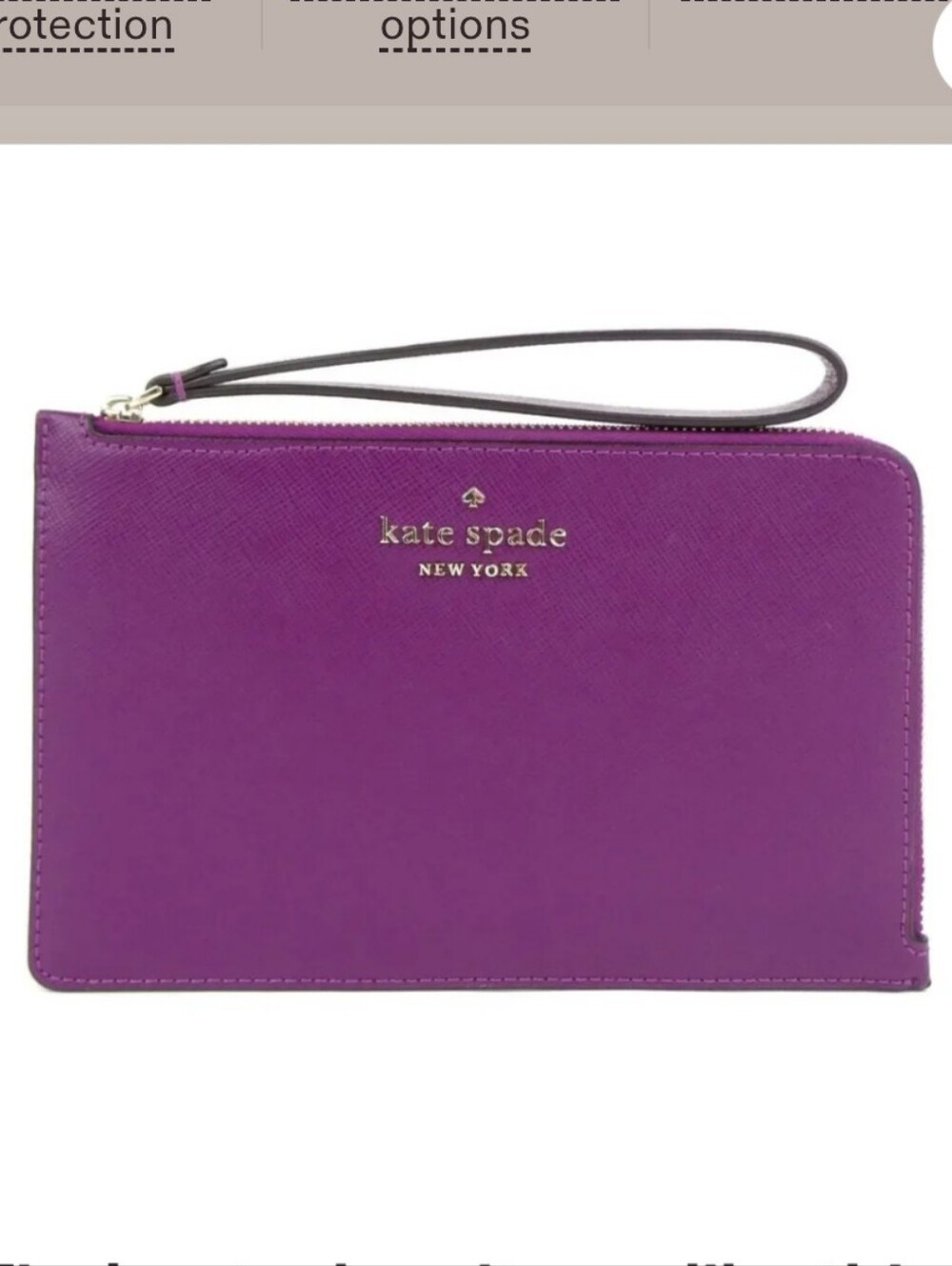 Kate Spade New York Lucy Purple Leather Wristlet Like New